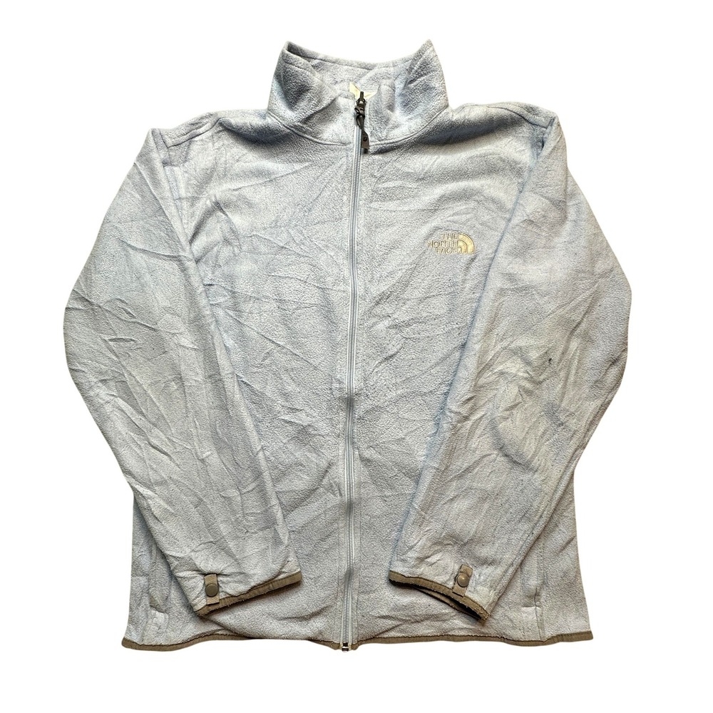 The North Face Jacket Girls XL Light Blue Fleece Full Zip Outdoor‎ Hiking